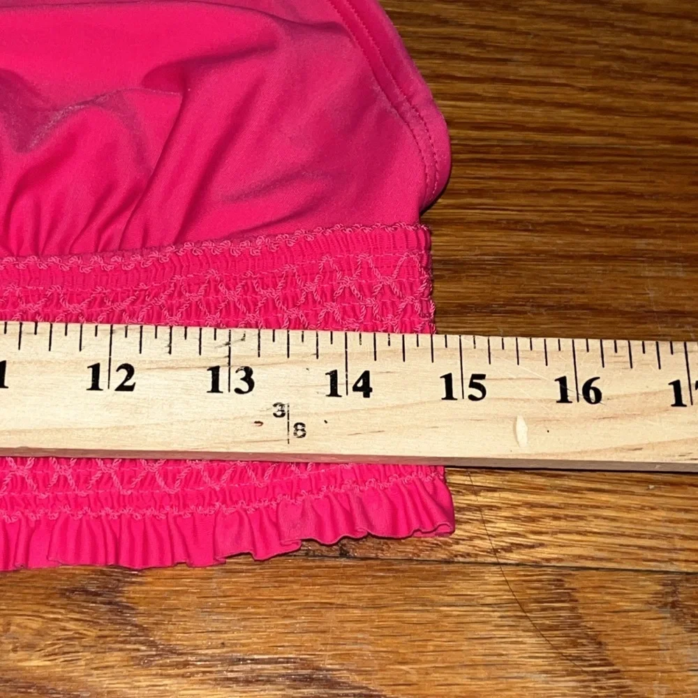 NWT Tommy Hilfiger XXL pink bikini top traingular plus size smocked back